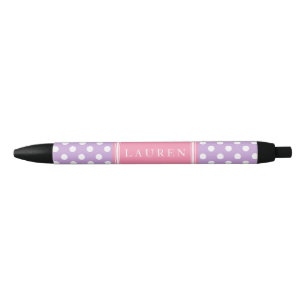 Lavender and Pink Polka Dots Pattern Pen