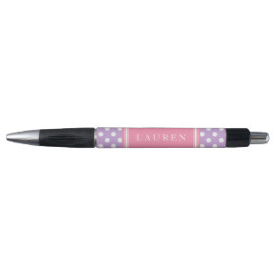 Lavender and Pink Polka Dots Pattern Pen