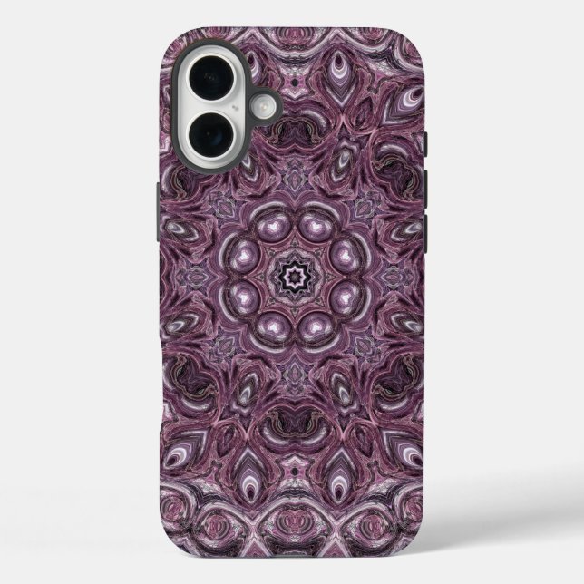 Lavender and Plum Marble Mandala Pattern Case-Mate iPhone Case (Back)