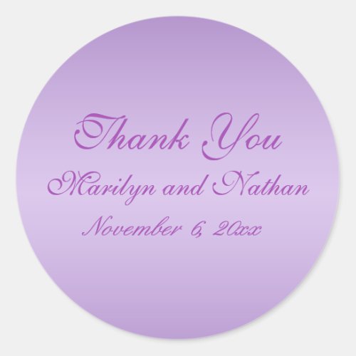 Lavender and Purple 15 Round Thank You Sticker