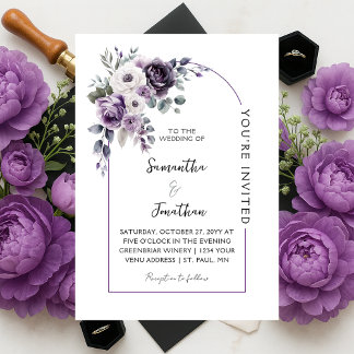 Lavender and Purple Arch Wedding | Invitation