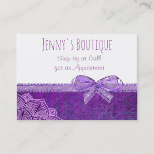 Lavender and Purple Bow Business Card