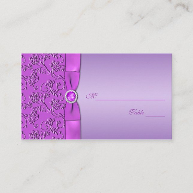Lavender and Purple Jewelled Placecards (Front)