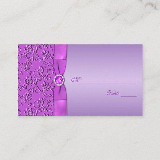 Customizable Lavender and Purple Jewelled Placecards Business Card