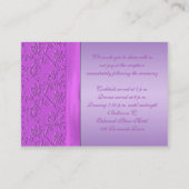 Lavender and Purple Jewelled Reception Card (Back)