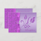 Lavender and Purple Jewelled Reception Card (Front/Back)