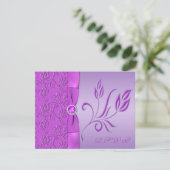 Lavender and Purple Jewelled RSVP Card (Standing Front)