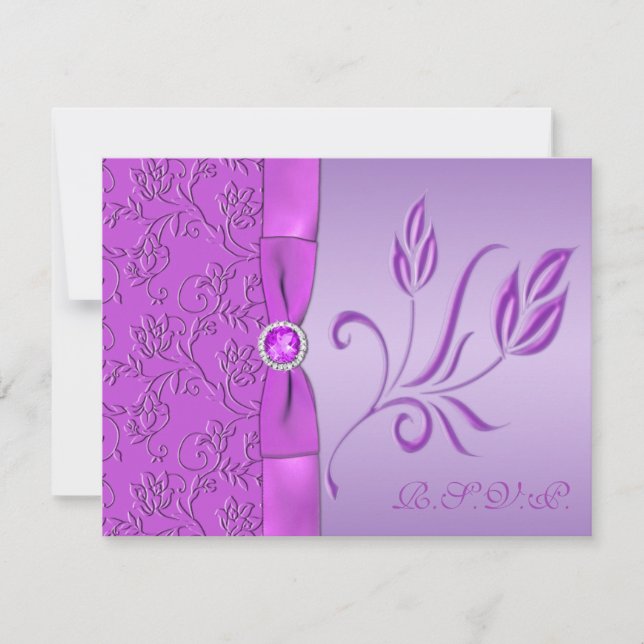 Lavender and Purple Jewelled RSVP Card (Front)