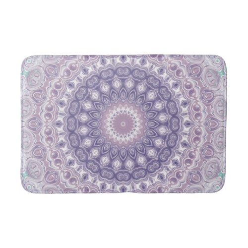 Lavender and Purple Medallion Design Bath Mat