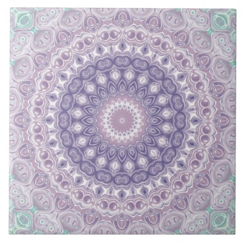 Lavender and Purple Medallion Design Ceramic Tile