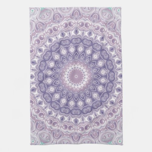 Lavender and Purple Medallion Design Kitchen Towel