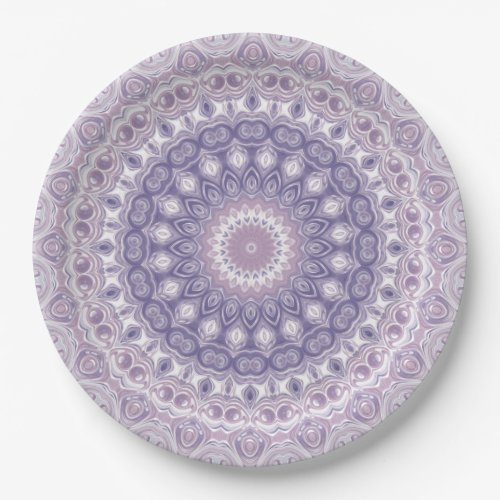 Lavender and Purple Medallion Design Paper Plates