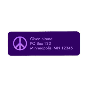 Lavender and Purple Peace Symbol Label