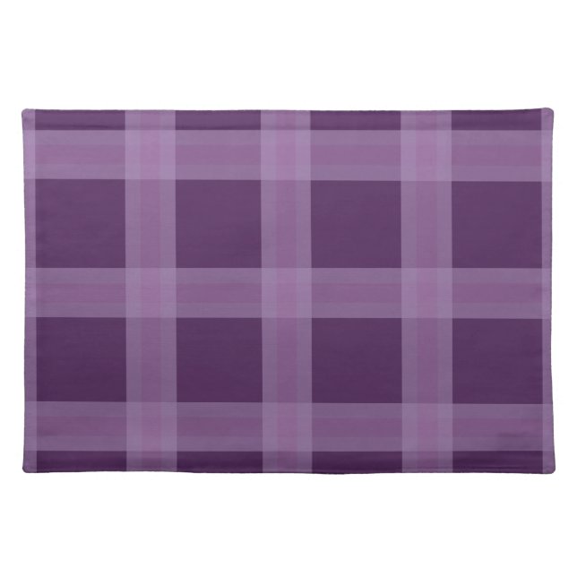 Lavender And Purple Plaid Pattern Placemats (Front)
