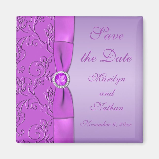 Lavender and Purple Wedding Favor Magnet (Front)