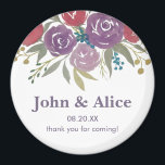 Lavender and Red Watercolor Floral Wedding Magnet<br><div class="desc">Lavender and Red Watercolor Floral Wedding magnet</div>