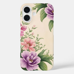 Lavender And Rose Country Garden Floral Print iPhone 16 Case