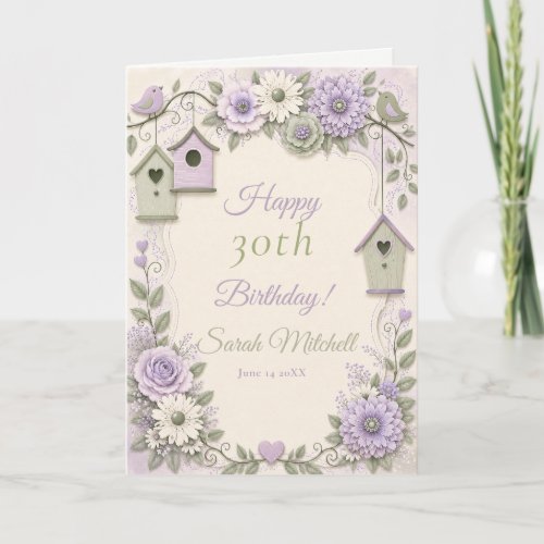 Lavender and Sage Green Birthday Party Card