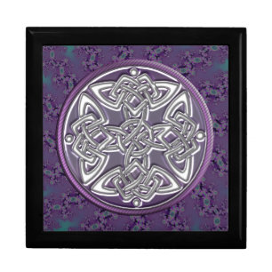 Lavender and Silver Celtic Knot Fractal Gift Box
