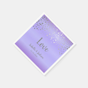 Lavender and Silver Confetti Dots Napkins