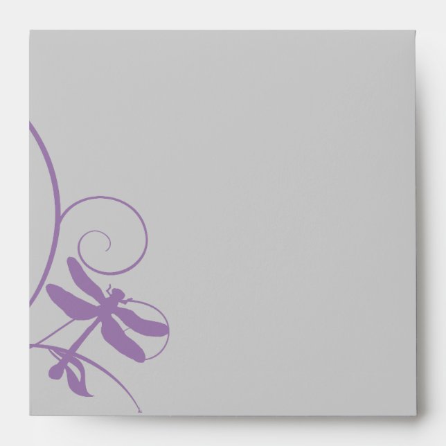 Lavender and Silver Dragonflies Envelope (Front)