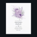 Lavender and Silver Floral Wedding Invitation Flyer<br><div class="desc">Lavender purple and faux silver glitter floral wedding invitation customizable to your event specifics. Ideal for any given theme or garden wedding. Envelopes are not included. For thicker invitations with envelopes included and matching products on the same theme please see the collection below.</div>