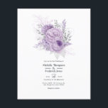 Lavender and Silver Floral Wedding Invitation Flyer<br><div class="desc">Lavender purple and faux silver glitter floral wedding invitation customizable to your event specifics. Ideal for any given theme or garden wedding. Envelopes are not included. For thicker invitations with envelopes included and matching products on the same theme please see the collection below.</div>