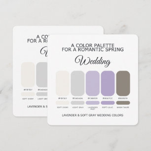 Lavender and Soft Gray Wedding Color Palette Card