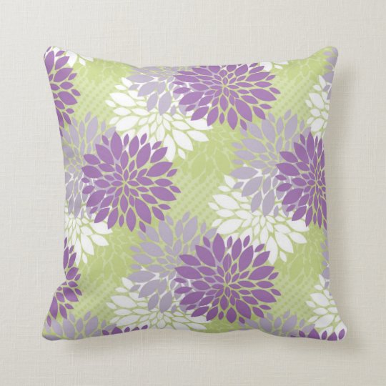 Lavender and Spring Green Home Decor Throw Pillow Zazzle