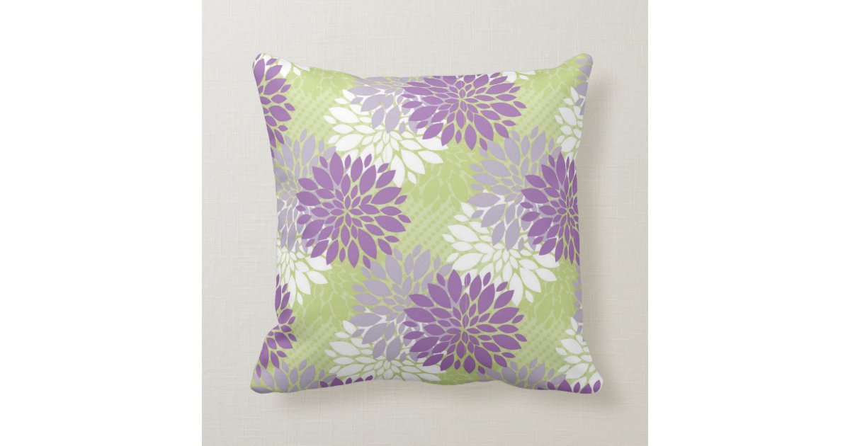 Lavender and Spring Green Home Decor Throw Pillow Zazzle