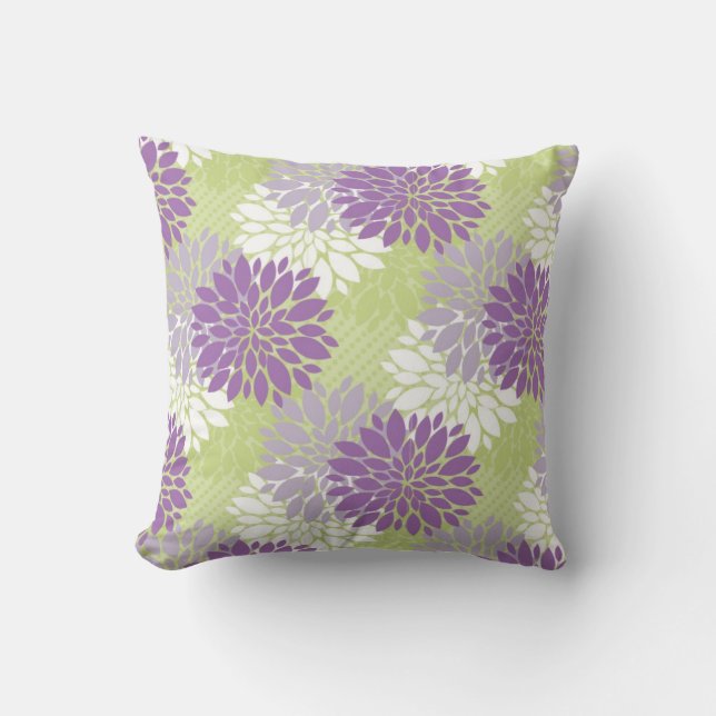 Lavender and Spring Green Mix and Match Throw Pillow (Front)