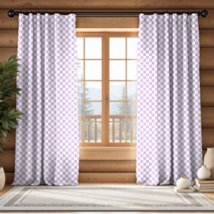 Lavender and White Buffalo Plaid Nursery Blackout Curtains