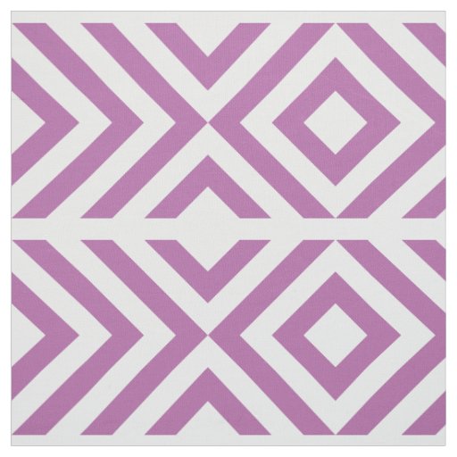 Lavender and White Chevrons and Diamonds Geometric Fabric