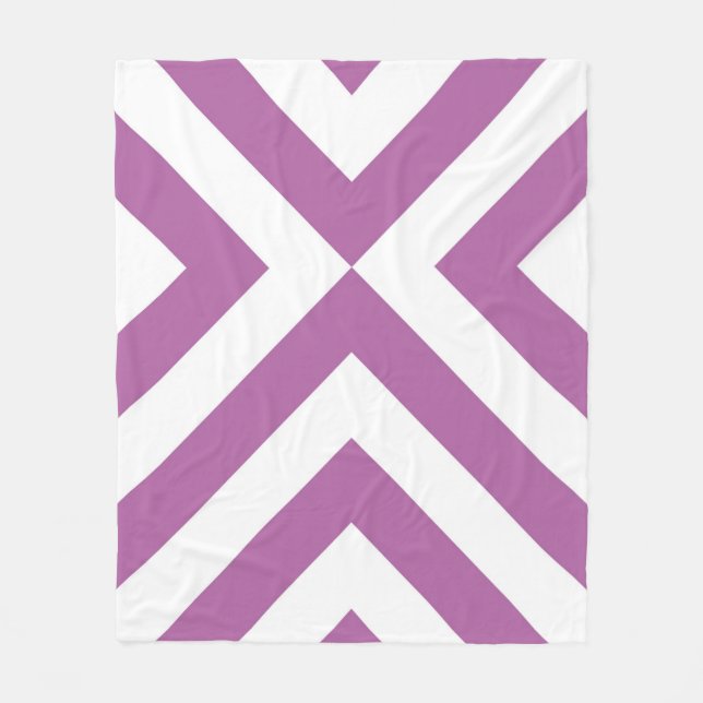 Lavender and White Chevrons Fleece Blanket (Front)