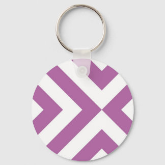 Lavender and White Chevrons Keychain