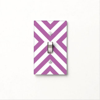 Lavender and White Chevrons Light Switch Cover