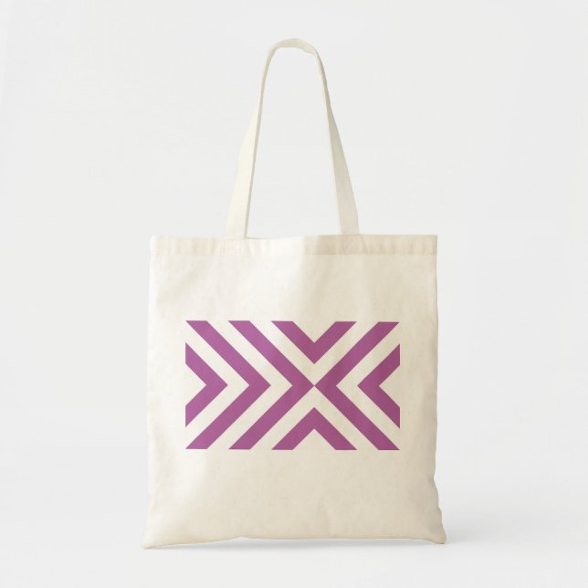 Lavender and White Chevrons Tote Bag (Front)