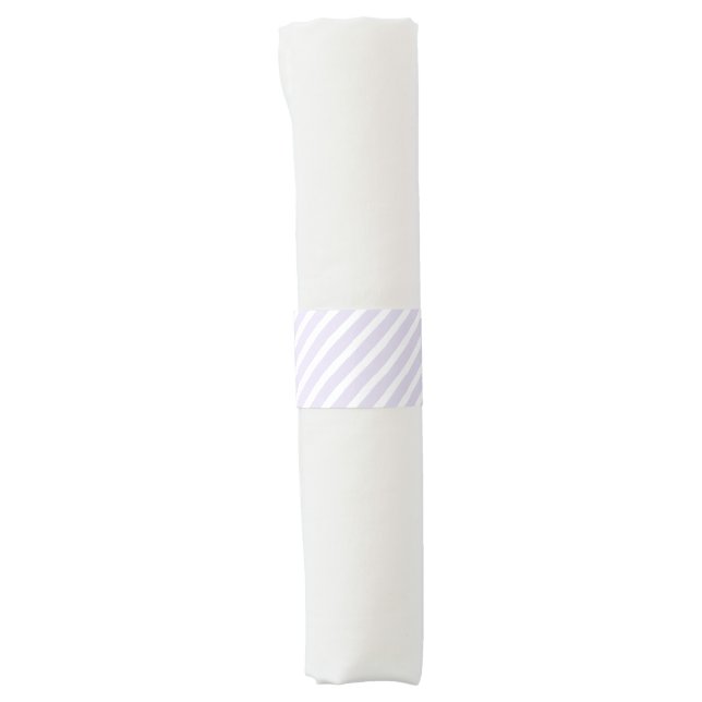 Lavender and White Diagonal Striped Pattern Napkin Bands (Front)