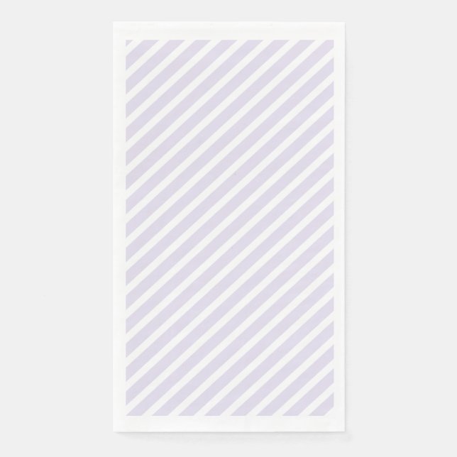 Lavender and White Diagonal Striped Pattern Paper Guest Towels (Front)