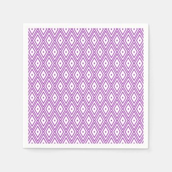 Lavender And White Diamond Napkins by greatgear at Zazzle