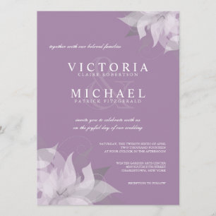 Lavender and White Floral Wedding Invitations