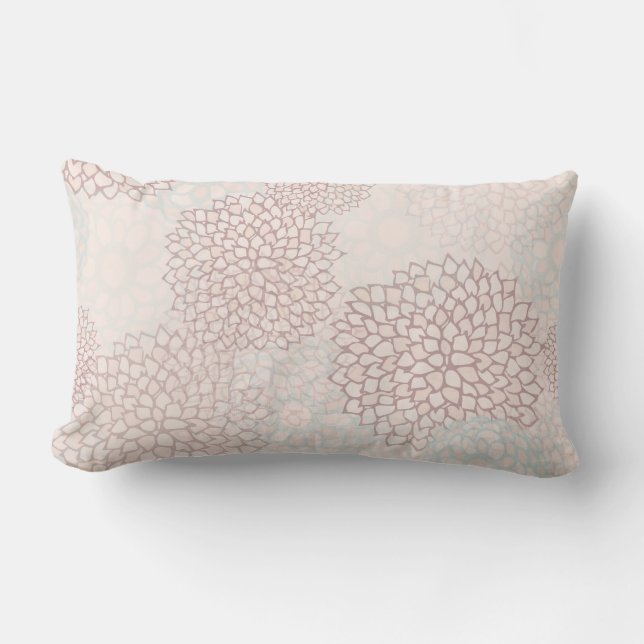 Lavender and White Flower Burst Lumbar Pillow (Front)