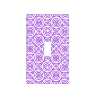 Lavender and White Geometric Circles Pattern Light Switch Cover