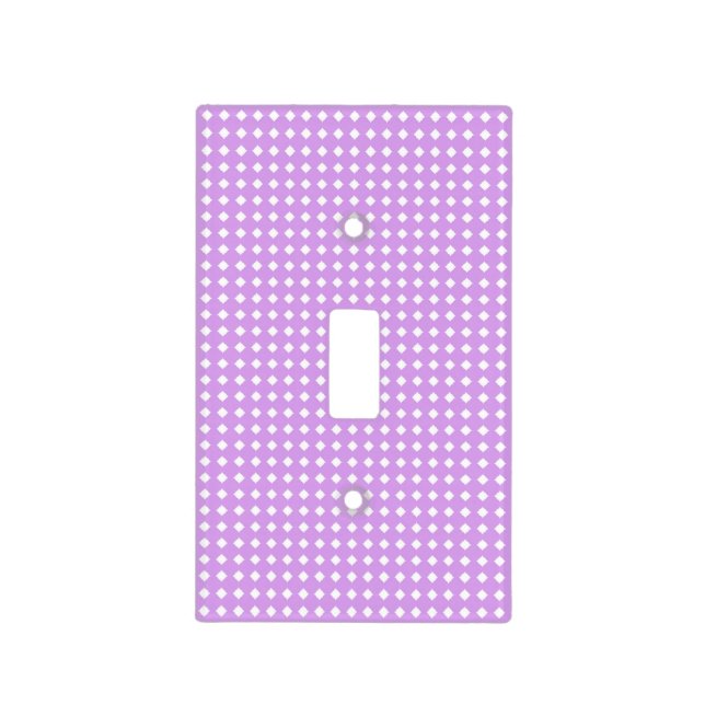 Lavender and White Geometric Pattern Diamonds Light Switch Cover (Front)