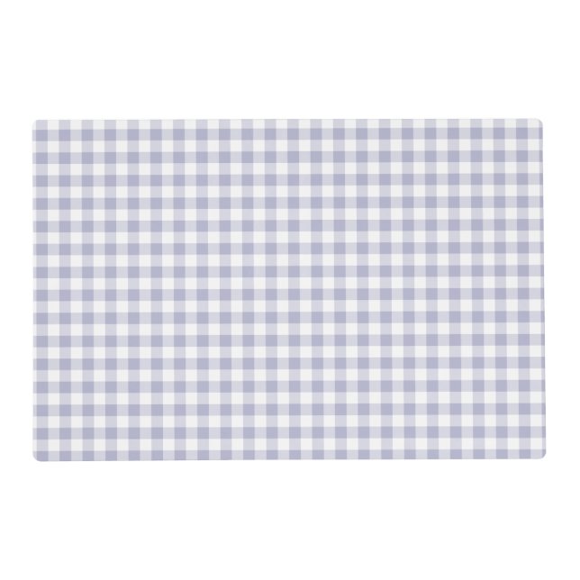 Lavender and White Gingham Checked Pattern Placemat (Front)