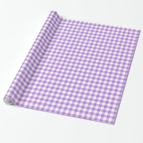 Lavender and White Gingham Wrapping Paper