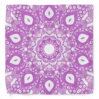 Lavender and White Kaleidoscope Pattern Bandanas