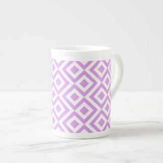 Lavender and White Meander Bone China Mug