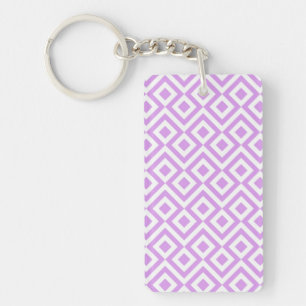 Lavender and White Meander Keychain