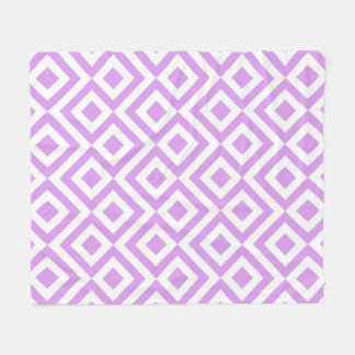 Lavender and White Meander Pattern Fleece Blanket